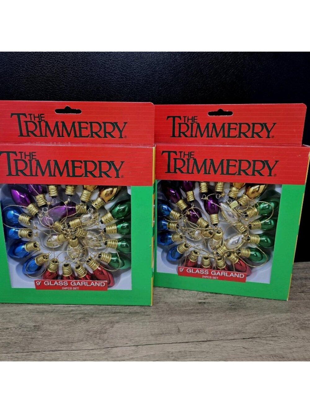Vtg 1990s Glass Lightbulb Shaped Garland Pride Rainbow 2 Sets NOS Boxed New